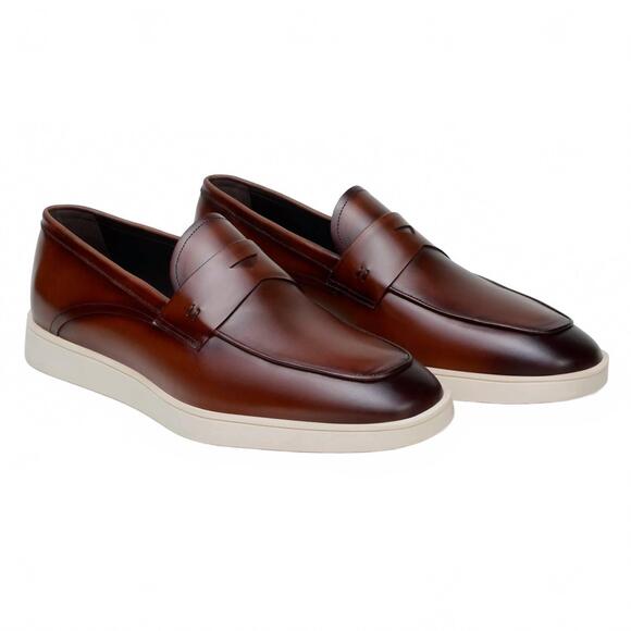 NEW BELVEDERE men\'s maurizio hybrid penny loafer in cognac